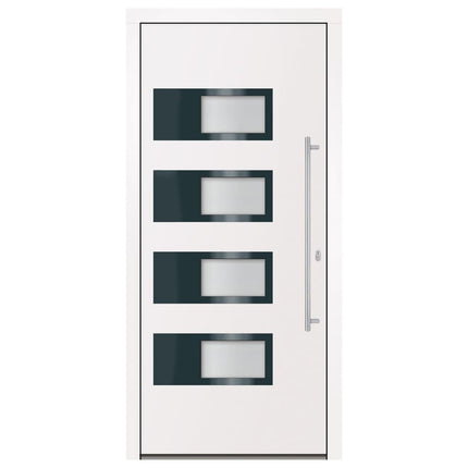 Porta Ingresso Bianca 100x210 cm in Alluminio e PVC