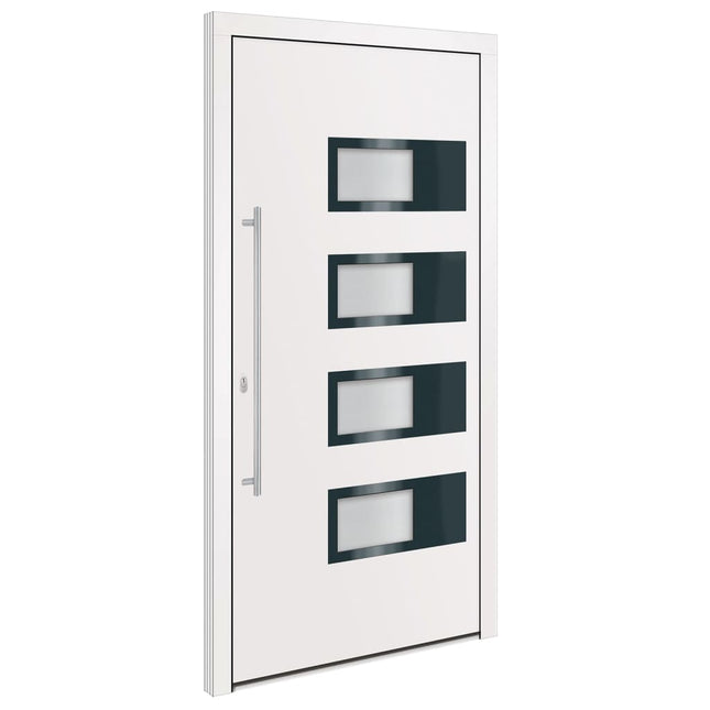 Porta Ingresso Bianca 100x200 cm in Alluminio e PVC