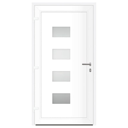 Porta Ingresso Bianca 110x210 cm in Alluminio e PVC