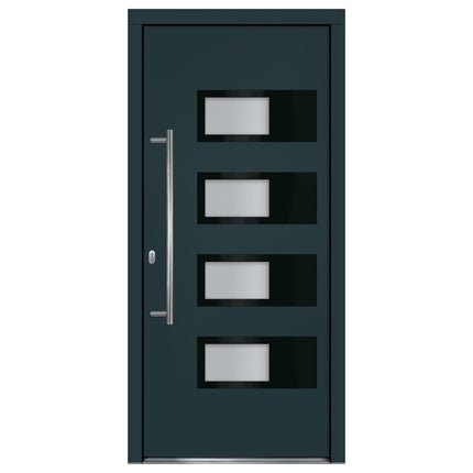 Porta Ingresso Antracite 100x210 cm in Alluminio e PVC