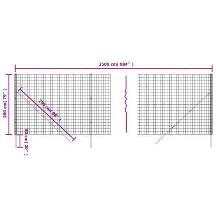 Recinzione Metallica Verde 2x25 m in Acciaio Zincato