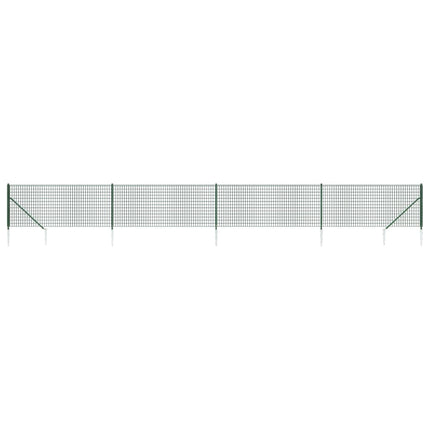Recinzione Metallica con Picchetti Ancoraggio Verde 0,8x10 m