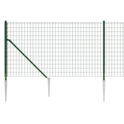 Recinzione Metallica con Picchetti Ancoraggio Verde 0,8x10 m