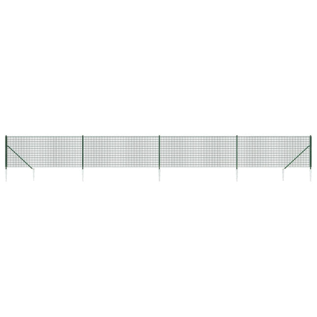 Recinzione Metallica con Picchetti Ancoraggio Verde 1,1x10 m