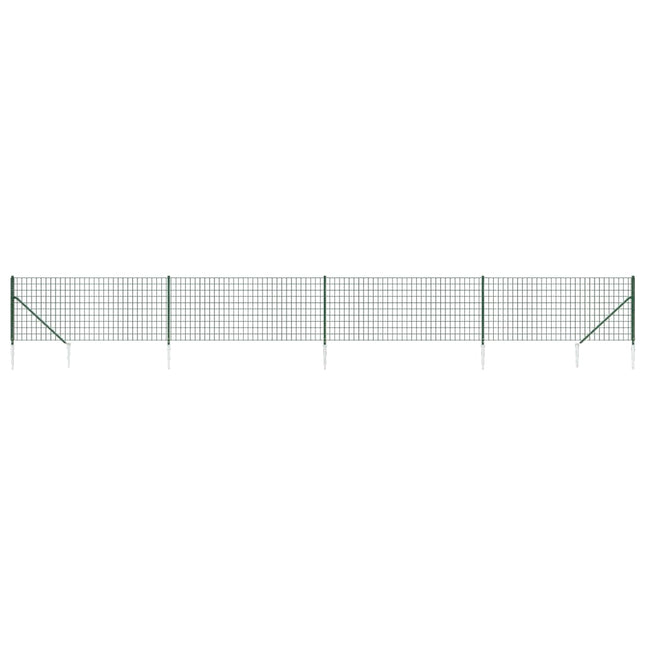 Recinzione Metallica con Picchetti Ancoraggio Verde 1x10 m
