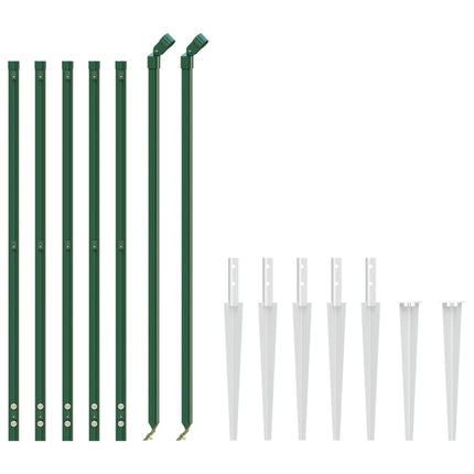 Recinzione Metallica con Picchetti Ancoraggio Verde 1x10 m
