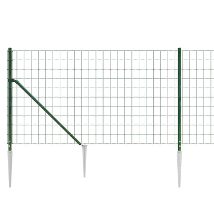 Recinzione Metallica con Picchetti Ancoraggio Verde 1x10 m