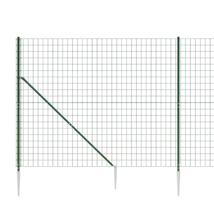 Recinzione Metallica con Picchetti Ancoraggio Verde 2,2x25 m
