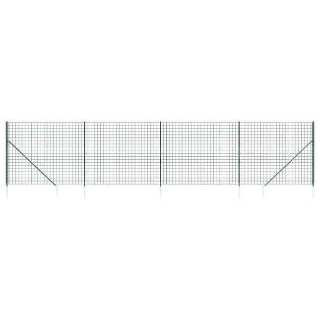 Recinzione Metallica con Picchetti Ancoraggio Verde 1,8x10 m