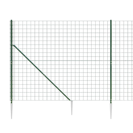 Recinzione Metallica con Picchetti Ancoraggio Verde 2x10 m