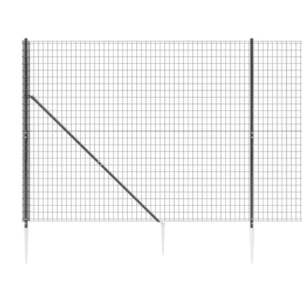 Recinzione Metallica con Picchetti Ancoraggio Antracite 2x10 m