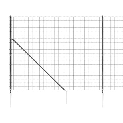 Recinzione Metallica con Picchetti Ancoraggio Antracite 2,2x25m