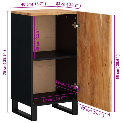 Credenza con Anta 40x31x75 cm in Legno Massello di Acacia