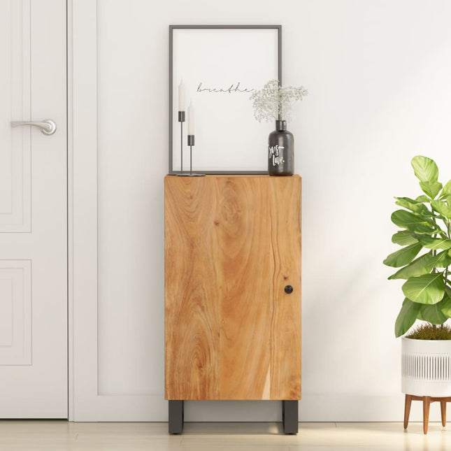 Credenza con Anta 40x31x75 cm in Legno Massello di Acacia