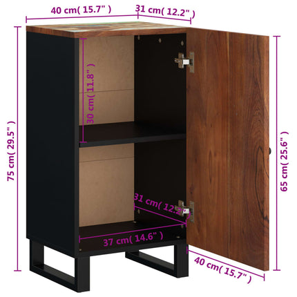 Credenza con Anta 40x31x75 cm in Legno Massello di Recupero