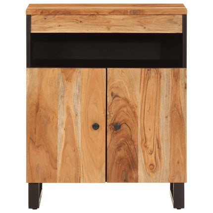 Credenza con 2 Ante 60x33x75 cm in Legno Massello di Acacia