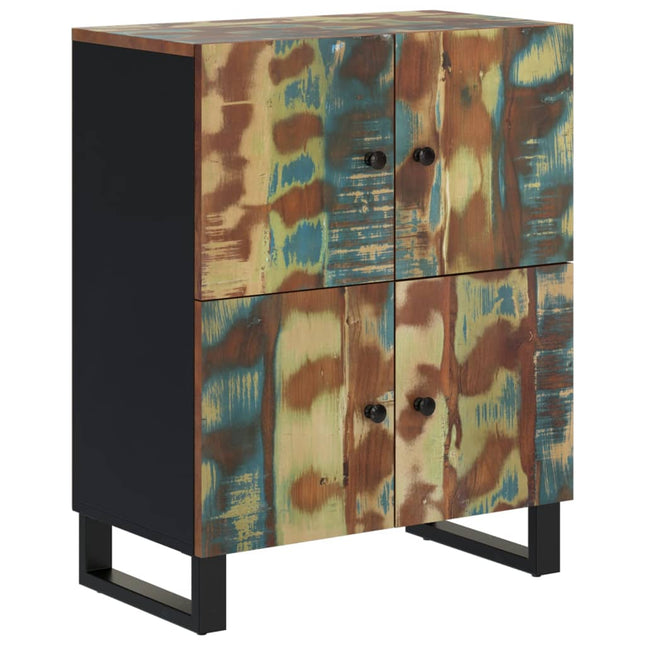 Credenza con 4 Ante 60x33x75 cm in Legno Massello di Recupero