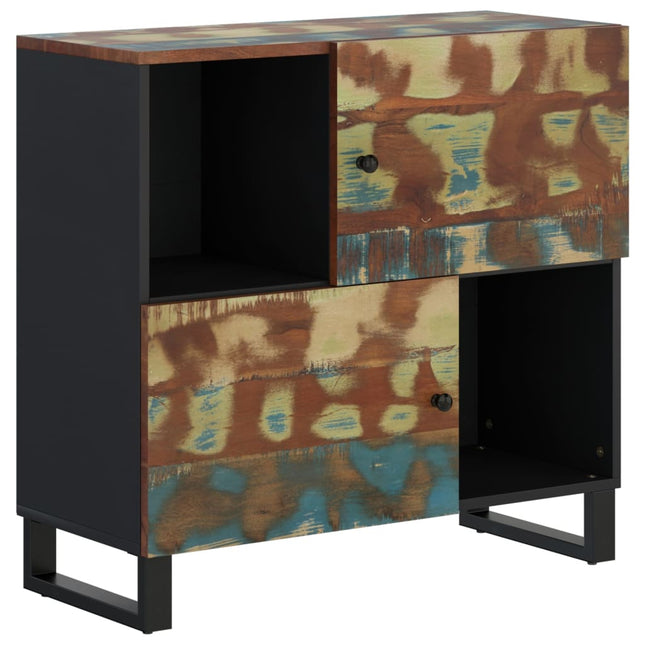 Credenza con 2 Ante 80x33x75 cm in Legno Massello di Recupero