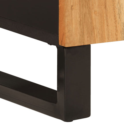 Credenza con 2 Ante 90x33x75 cm in Legno Massello di Acacia
