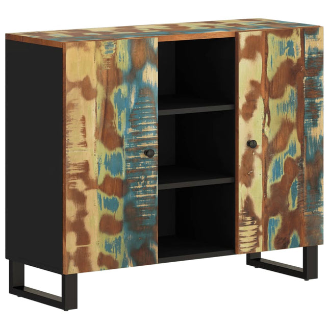 Credenza con 2 Ante 90x33x75 cm in Legno Massello di Recupero