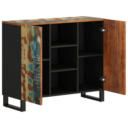 Credenza con 2 Ante 90x33x75 cm in Legno Massello di Recupero
