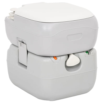 Toilette da Campeggio Portatile Grigia e Bianca 22+12 L in HDPE