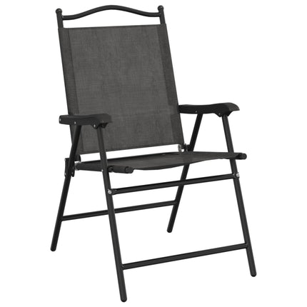 Sedie Giardino Pieghevoli 8 pz Acciaio Grigio MÃ©lange Textilene