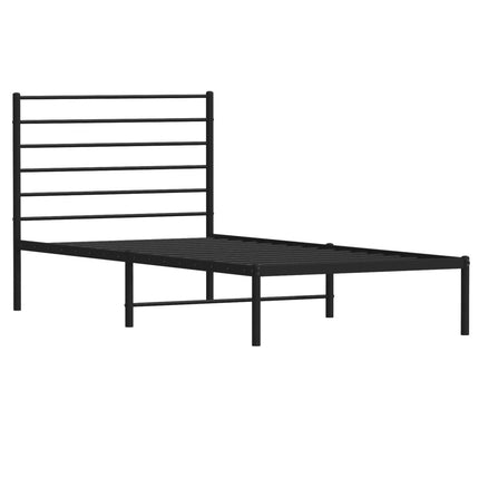 Giroletto con Testiera in Metallo Nero 80x200 cm