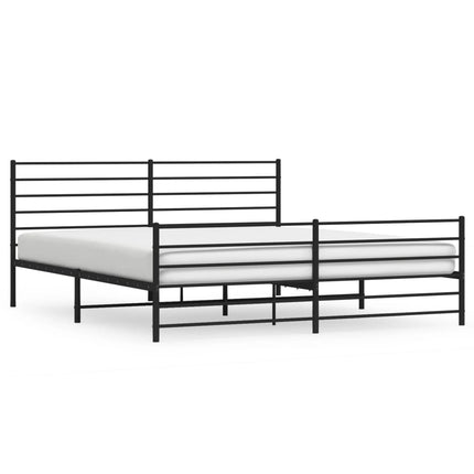 Giroletto senza Materaso con Pediera in Metallo Nero 180x200 cm