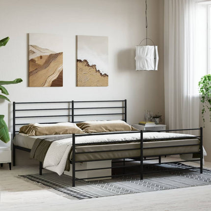 Giroletto senza Materaso con Pediera in Metallo Nero 180x200 cm