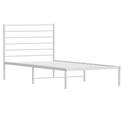 Giroletto senza Materaso con Testiera Metallo Bianco 75x190 cm