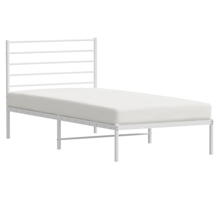 Giroletto senza Materaso con Testiera Metallo Bianco 75x190 cm