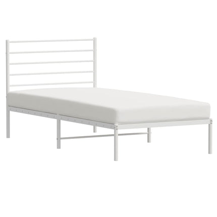 Giroletto con Testiera Metallo Bianco 107x203 cm