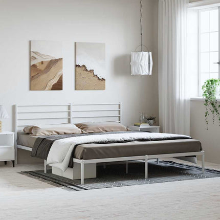 Giroletto con Testiera Metallo Bianco 183x213 cm