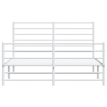 Giroletto con Testiera e Pediera Metallo Bianco 120x200 cm