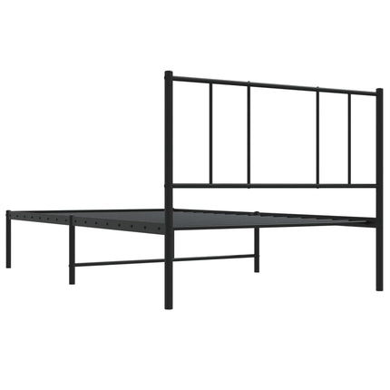 Giroletto con Testiera in Metallo Nero 90x200 cm