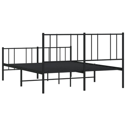Giroletto con Testiera e Pediera Metallo Nero 120x200 cm