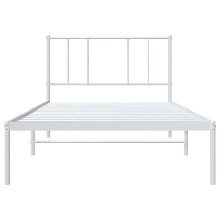 Giroletto senza Materaso con Testiera Metallo Bianco 75x190 cm