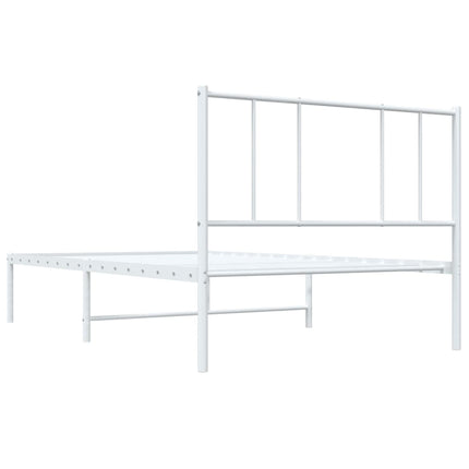 Giroletto senza Materaso con Testiera Metallo Bianco 75x190 cm