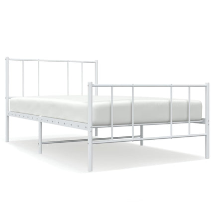 Giroletto con Testiera e Pediera Metallo Bianco 90x190 cm