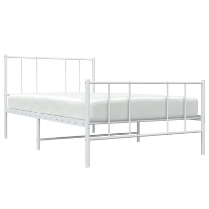 Giroletto con Testiera e Pediera Metallo Bianco 90x190 cm