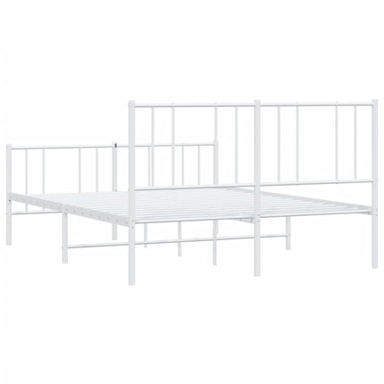 Giroletto con Testiera e Pediera Metallo Bianco 140x190 cm