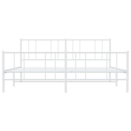 Giroletto con Testiera e Pediera Metallo Bianco 180x200 cm