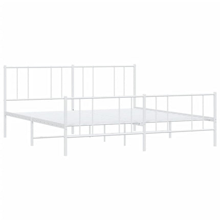 Giroletto con Testiera e Pediera Metallo Bianco 200x200 cm