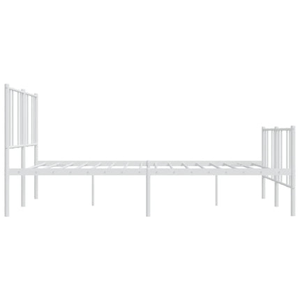 Giroletto con Testiera e Pediera Metallo Bianco 200x200 cm