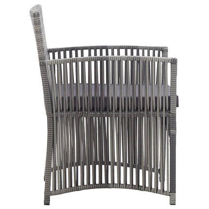 Poltrone da Giardino con Cuscini 2 pz Grigie in Polyrattan