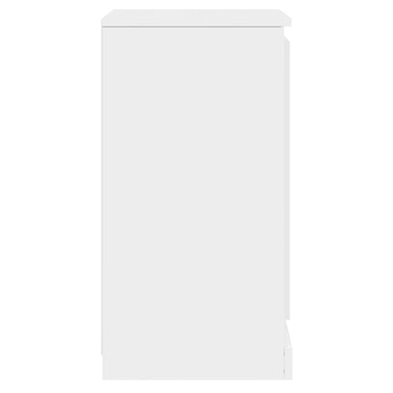 Credenza Bianco Lucido 37,5x35,5x67,5 cm in Legno Multistrato