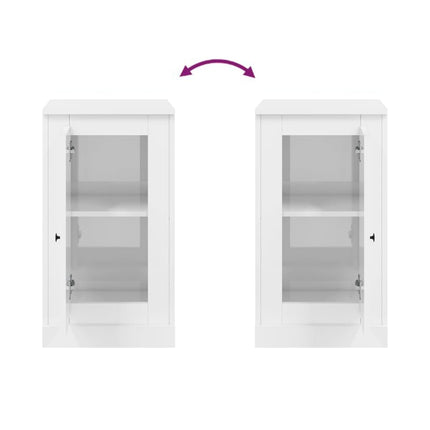 Credenza Bianco Lucido 37,5x35,5x67,5 cm in Legno Multistrato