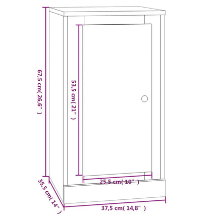 Credenza Bianco Lucido 37,5x35,5x67,5 cm in Legno Multistrato