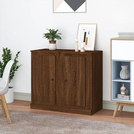 Credenze 2pz Rovere Marrone 37,5x35,5x67,5 cm Legno Multistrato